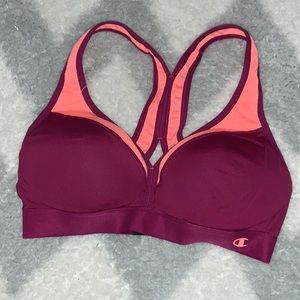 Pink and coral sports bra